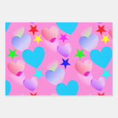 グリカラフルディングハートn星 ラッピングペーパーシート (正面)