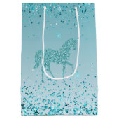 グリガーリーッツアクアターコイズグリッターユニコーングラデーション ミディアムペーパーバッグ (裏面)