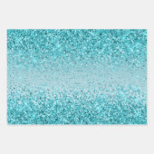 グリガーリーッツアクアターコイズグリッターユニコーングラデーション ラッピングペーパーシート (正面3)