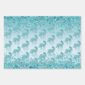 グリガーリーッツアクアターコイズグリッターユニコーングラデーション ラッピングペーパーシート (正面)
