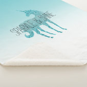 グリガーリーッツアクアターコイズグリッターユニコーン シェルパブランケット (3/4)