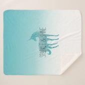 グリガーリーッツアクアターコイズグリッターユニコーン シェルパブランケット (正面(横))