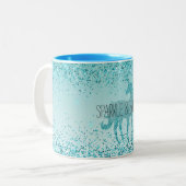 グリガーリーッツアクアターコイズグリッターユニコーン ツートーンマグカップ (正面左)