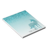 グリガーリーッツアクアターコイズグリッターユニコーン ノートパッド (アングル)
