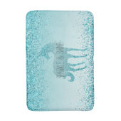 グリガーリーッツアクアターコイズグリッターユニコーン バスマット (正面縦)