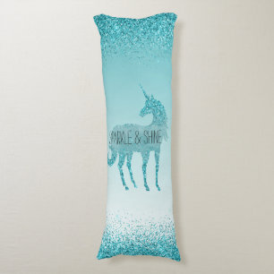 グリガーリーッツアクアターコイズグリッターユニコーン ボディピロー