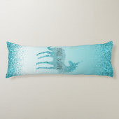 グリガーリーッツアクアターコイズグリッターユニコーン ボディピロー (正面)