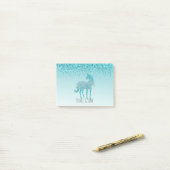 グリガーリーッツアクアターコイズグリッターユニコーン ポストイット (デスク上)