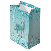 グリガーリーッツアクアターコイズグリッターユニコーン ミディアムペーパーバッグ (正面アングル)