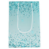 グリガーリーッツアクアターコイズグリッターユニコーン ミディアムペーパーバッグ (裏面)