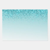 グリガーリーッツアクアターコイズグリッターユニコーン ラッピングペーパーシート (正面2)