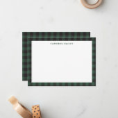 グリクラシックーンブラックバッファロータータンチェックプレイドパーソナル ノートカード (正面/裏面インサイチュ)