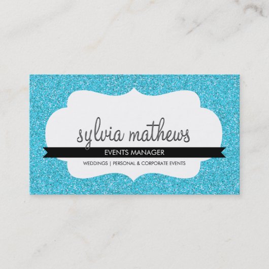 グリジーな名刺スパークリーグリッターターコイズ 名刺 (正面)