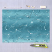 グリジーアクアブルーターコイズグリッター誕生日 薄葉紙 (クラフト)