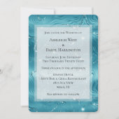 グリジーアクアブルーターコイズマーブル結婚ズ 招待状 (正面)
