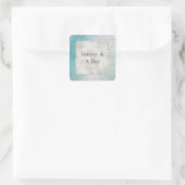 グリジーグラデーションアクア結婚スパークル スクエアシール (バッグ)