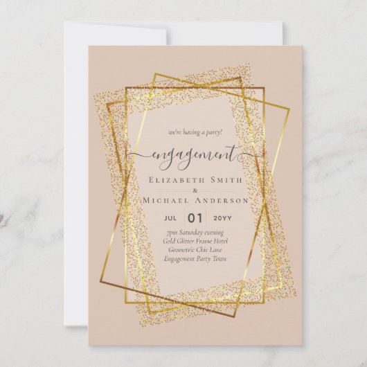 グリジーグラム婚約パーティ招待状予算 招待状 (正面)