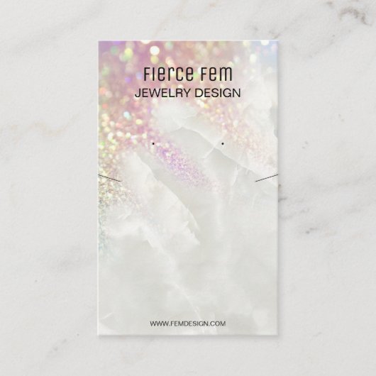 グリジーグリッターネックレス及びイヤリング表示カード 名刺 (正面)