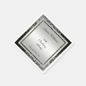 グリジーシルバー紙吹雪コーナー25th誕生日 スタンダードカクテルナプキン (角)