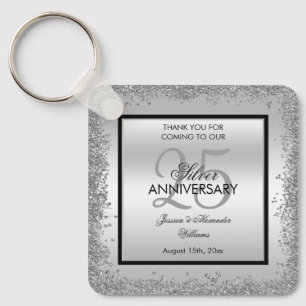 グリジーシルバー&ブラック25結婚周年 キーホルダー