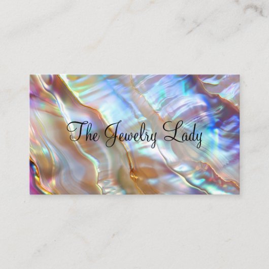 グリジージュエリーテーマアワビスタイル背景 名刺 (正面)