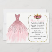 グリジージーピンクガウンキンセニェラ招待状 招待状 (正面)