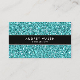 グリジースタイリッシュブルーグリッターストライプの 名刺