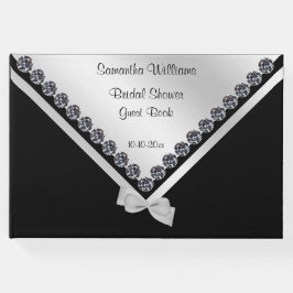 グリジーダイヤモンド&シルバーボウブライダルシャワー ゲストブック