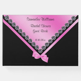 グリジーダイヤモンド&ピンクボウブライダルシャワー ゲストブック