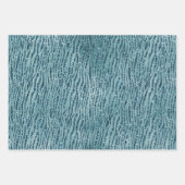 グリジーティール(緑がかった色)グリーングリッタースパークル ラッピングペーパーシート (正面3)