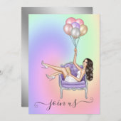 グリジーファッショニスタバチェロレッテ招待状 招待状 (正面/裏面)