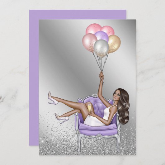 グリジーファッショニスタバチェロレッテ招待状 招待状 (正面/裏面)