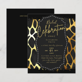 グリジーブラック金ゴールドブライダルシャワーテーマ招待状