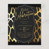 グリジーブラック金ゴールドブライダルシャワーテーマ招待状 (正面)