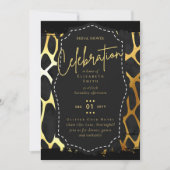 グリジーブラック金ゴールドブライダルシャワーテーマ招待状 招待状 (正面)