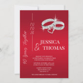 グリジーポーシュ40thルビ結婚ーの記念日 招待状 (正面)