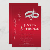 グリジーポーシュ40thルビ結婚ーの記念日 招待状 (正面/裏面)