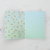 グリジーマーメイドブルーグリーン金ゴールドスパークルグリッター カード (内部)