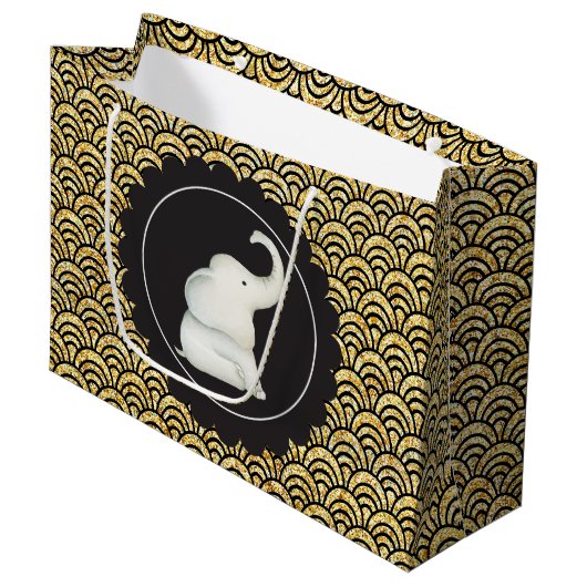 グリジー白象パーティーバッグ ラージペーパーバッグ (正面アングル)