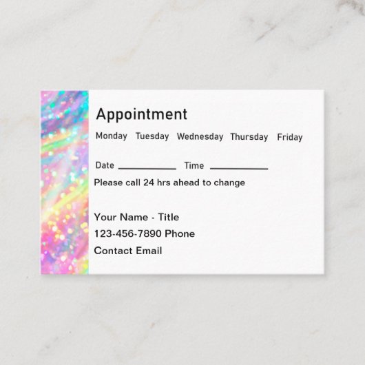 グリジー美しいヘア爪、 ネイルアポイントメント名刺 予約カード (正面)