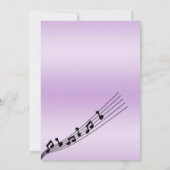 グリジー薄紫ミュージックノート誕生日 招待状 (裏面)