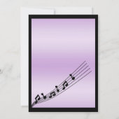 グリジー薄紫ミュージックノート誕生日 招待状 (裏面)