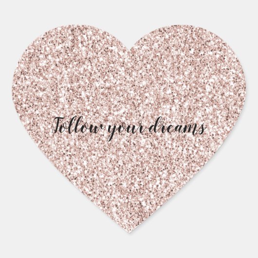 グリジー赤面ピンクグリッター ハートシール (正面)