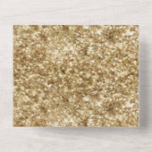 グリジー金ゴールドグラムグリッター オールインワン招待状 (裏面)