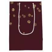 グリジー金ゴールドグラムブルガンディドット ミディアムペーパーバッグ (裏面)