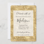 グリジー金ゴールドグリッターゼブラプリント 招待状 (正面)