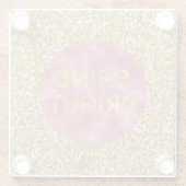 グリジー金ゴールドグリッターピンクシャイン ガラスコースター (裏面)