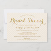 グリジー金ゴールドグリッターブライダルシャワー招待状-アイボリー 招待状 (正面)