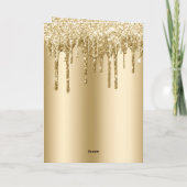 グリジー金ゴールドスパークルグリッタードリップス誕生日 カード (裏面)