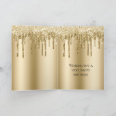 グリジー金ゴールドスパークルグリッタードリップス誕生日 カード (内部)